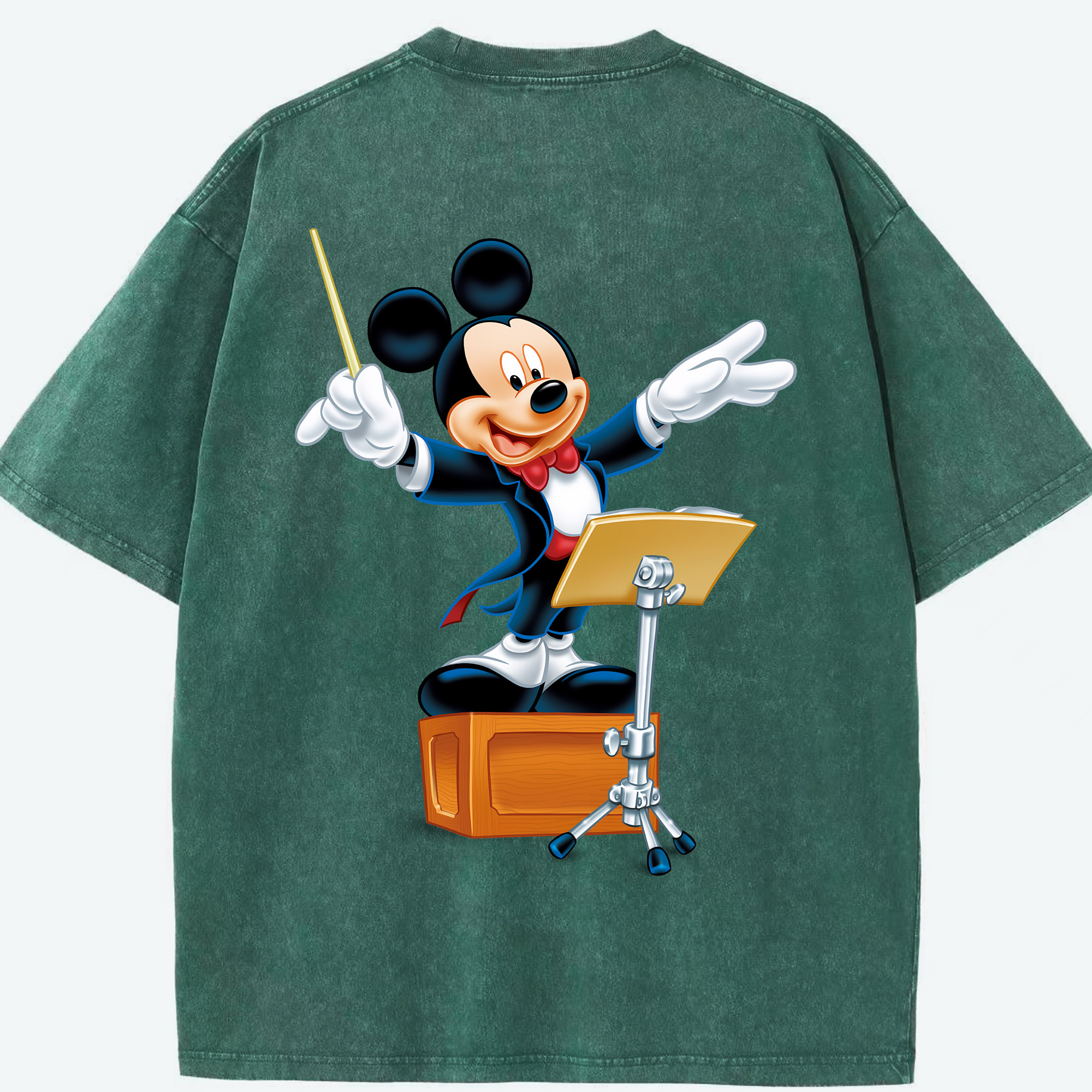 （画像用） ミッキーマウス Mickey Mouse 綿100% ヴィンテージ風 半袖Tシャツ（背面プリント）